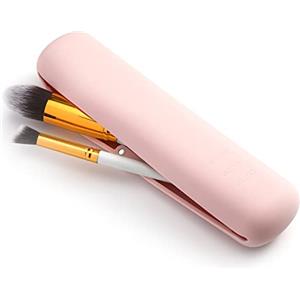 CORNERIA Porta Pennelli da Trucco in Silicone, Supporto per Pennelli da Trucco con Chiusura Magnetica,Custodia da Viaggio per Pennelli da Trucco,per Viaggi d'Affari, Viaggi（Rosa）