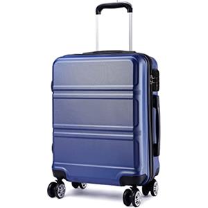 KONO Valigia Media ABS Leggero e Rigido con 4 Ruote 360°, Lucchetto TSA, Trolley da Stiva per Viaggi（24", Marina Militare