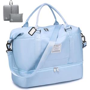 BAGROUPS Bagaglio a Mano Easyjet 45x36x20 Borsone da Palestra con Scomparto Scarpe 32L Impermeabile Borsone Viaggio Grande Borsa Neonato Organizer Borsa per Lavoro Gym Ospedale Donna Uomo Blu