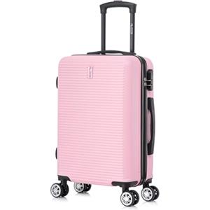 CELIMS - Valigia da Cabina Viaggio Approvata da 100+ Compagnie Aeree | Leggera e Rigida | Valigia Cabina 55 x 35 x 22 cm | Bagaglio a Mano | Valigia da Viaggio ABS con 4 Ruote | Rosa Pallido