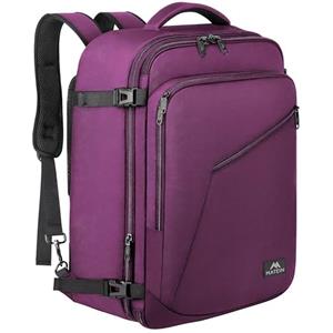 MATEIN Zaino 40X30X20 per Wizzair Espandibile Zaino da Viaggio Aereo Bagaglio a Mano Borsa da Cabina 30L Zaini Casual per Donna Uomo Multitasche Travel Bag per Campeggio Università Ufficio, Viola