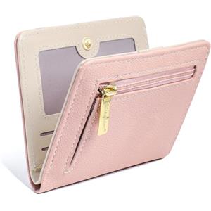 Pomelo Best Portafoglio da Donna Piccolo, Portafogli con Blocco RFID, Mini Portafoglio in Pelle PU, Design Elegante Stampa, Leggero e Pratico per la Vita Quotidiana e Viaggi (Rosa Antico)