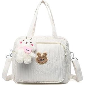 Balakaka Carino Borsa Bebè per Donne, Cartone animato Borsa Portatile e Leggera Isolamento Termico Borsa a Tracolla per Viaggi, Zainetto Fasciatoio Multifunzione Borsa Bebè Bianco