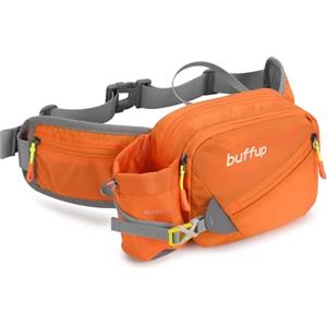 buffup® Marsupio Sportivo con Portaborraccia - Perfetto per Trekking, Running, Bici e Arrampicata (Arancione)