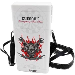 CUESOUL ANTIE Custodia Rigida per Freccette Bianca, Contiene 6 Freccette con Punta in Acciaio/Freccette con Punta Morbida e Punte per Freccette Extra, Alberi e voli, Uso Durevole