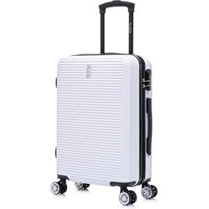 CELIMS - Valigia da Cabina Viaggio Approvata da 100+ Compagnie Aeree | Leggera e Rigida | Valigia Cabina 55 x 35 x 22 cm| Bagaglio a Mano | Valigia da Viaggio ABS con 4 Ruote | Bianco