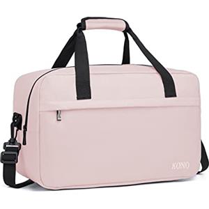 KONO 35x20x20cm Borsa da Viaggio Leggero Palestra Borsone da Viaggio con Tracolla (Rosa)