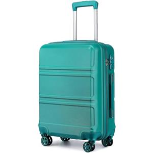 KONO Trolley Bagaglio a Mano 52 x 38 x 21 cm ABS Leggero e Rigido con 4 Ruote 360°, Lucchetto TSA, Cabina per Trasporto (20", Turchese)