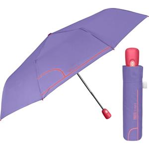 PERLETTI Ombrello Mini Pieghevole Donna - Ombrellino Leggero Compatto Portatile da Borsa Viaggio - Apertura e Chiusura Automatica - Antivento Resistente con Fibra di Vetro - Perletti (Viola)
