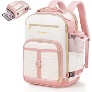 Taygeer Zaino da Viaggio Compatibile con Ryanair 40x30x20, Zaini PC Donna con Porta USB, Tasca Scarpe Nascosta ed Etichetta Bagaglio, per Laptop 15.6 Pollici, Viaggio Scuola Lavoro Daypack, Rosa