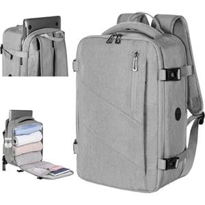 Gluckstar Zaino Ryanair 40x20x25 Bagaglio a Mano 20L Zaino da Viaggio Aereo per Donna Uomo Cabina Valigia per EasyJet Wizzair Lavoro Scuola Weekend (Grigio Chiaro)