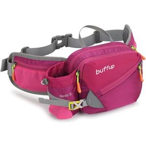 buffup® Marsupio Sportivo con Portaborraccia - Perfetto per Trekking, Running, Bici e Arrampicata (Rosa)