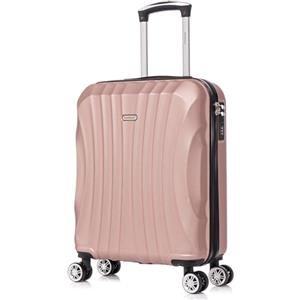 RAYKONG Valigia a mano 55x40x20cm (44L) in ABS - capacità massima - lucchetto incorporato - 20 pollici - (RK03|OroRosa)
