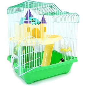 BPS BUENA PET SHOP BPS® - Gabbia per criceto con scala, tunnel e casetta, invio casuale, 28 x 21 x 31 cm, mod. BPS-1340