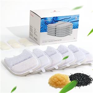 FEELNEEDY 6 Pezzi Filtri Fontanella per Gatti Filtro per FEELNEEDY YPD-C004 Fontana per Gatti con Sensore di Movimento 4L, Filtri di Ricambio per Fontanelle Animali Domestici