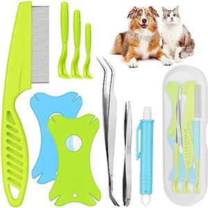 vsshe Set di 9 Ganci per Zecche, Pinzetta per Zecche per Cani, Rimozione Zecche, Pinzetta per Zecche per Cani e Gatti con Astuccio, Tick Remover Rimozione delle Zecche Senza Dolore in pochi Secondi
