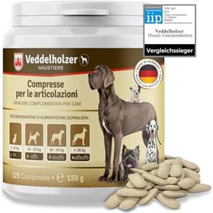 Veddelholzer VINCITORE CERTIFICATO 2024 Compresse per le articolazioni dei cani integratori per cani con cozza dalle labbra verdi MSM e artiglio del diavolo Glucosamina e collagene