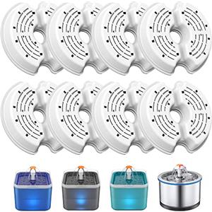 NICREW Filtri Fontanella per Gatti, 8 Pezzi Filtro di Ricambio per Fontana per Gatti, Filtrazione Quadripla uno per 2-4 Settimane