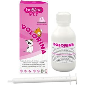 Buona Pet Dolorina Flacone Cane e Gatto 90 g con Siringa Dosatrice,Supporto Funzione Nocicettiva di Cani e Gatti con Olio di Canapa, PEA Levagen Plus® (Palmitoiletanolamide), Vitamina E, Ribes Nigrum