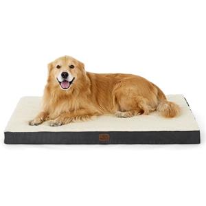 Bedsure Cuscino per Cane Gande - Materassino per Cani Taglia Grande Interno Cuscino Cane Sfoderabile Lavabile 112x81x7,6 cm Bianco