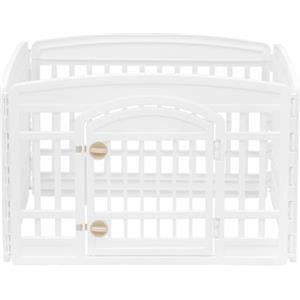 Iris Ohyama, Recinto per Cani da Interno, Plastica, Parco, Per Cucciolo, Gatti, Animali domestici, Interni, Esterni, Gabbia, Cuccia, Canile, A60cm/4 Pannelli, Bianco, CI-604E