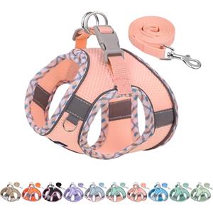 AIITLE Pettorina per cani anti-fuga, gilet anti-tiro con guinzaglio, strisce riflettenti, imbracature regolabili per animali domestici all'aperto per cani di taglia media, Rosa M