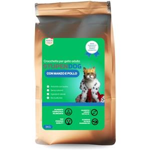 Stupendog StupenCat per Gatti 3 kg - Crocchette Gatto Adulto Manzo e Pollo - Croccantini Gatto da Mantenimento, Cibo Secco per Gatti