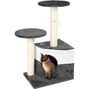 Wiltec Albero tiragraffi per gatti grigio 71 cm Albero per arrampicarsi Tiragraffi Gatto