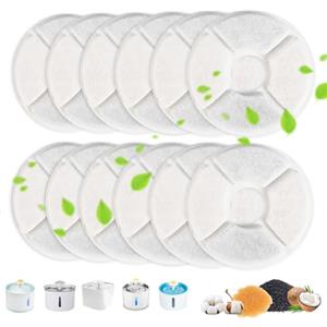 KOMABLEN 12 Pezzi Filtri Fontanella per Gatti, Filtro con Carbone Attivo e Resina, Quadrupla Filtrazion Filtri Fontana Gatto Cappa, Cani Filtri di Ricambio per Acqua Accessori Gatto