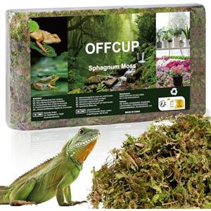 OFFCUP Sfagno per Piante 300g Muschio di Sfagno Terrario Rettile Compresso Sphagnum Moss di Alta qualità per Rettili Muschio Verde Vivo per Terrari Schiusi Sfagni Forestali Substrato