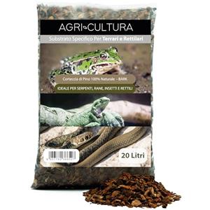 AGRI-CULTURA® | Substrato in Corteccia di Pino Bark per Rettili【20 L】 | Corteccia di Pino Francese 100% Naturale | Ideale per Terrari di Tartarughe di Terra, Serpenti, Rane, Insetti e Rettili.