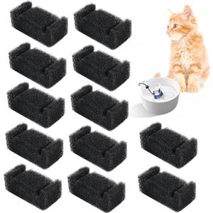KOMABLEN 12 Pezzi Filtri Fontanella per Gatti, Filtro in Spugna per Fontana per Gatti di Ricambio, Filtro in Schiuma Fontanella, Cani Filtri di Ricambio per Animali