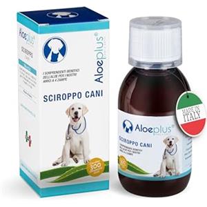 ALOEPLUS Cani Sciroppo 150ml - Alimento Complementare Energetico, Disintossicante a base di Aloe Arborescens BIO, Rafforza le Naturali Difese, Ideale come ricostituente Cani Anziani e Cuccioli