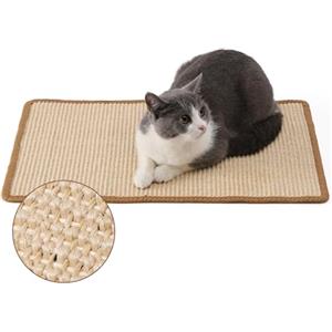 FUKUMARU Tappetino Tiragraffi Per Gatti, 60 x 40 cm, In Sisal Naturale, Tappetino Tiragraffi Orizzontale,Interni, Protegge Divano e Tappeti, Multi-scena, Per Parete e Angolo