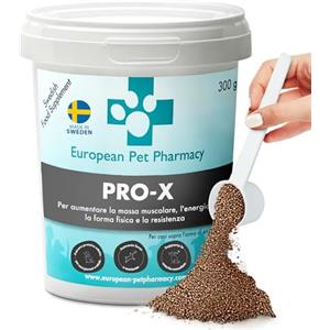 European Pet Pharmacy Pro-X Integratori per Cani a Base di Insetti Senza Cereali - Proteine in Polvere per Cani - Amminoacidi per Energia, Massa Muscolare - Età 1+, 300 g in Polvere