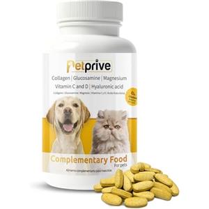 Petprive Integratore Naturale Antinfiammatorio Condroprotettore per Cani e Gatti con Collagene Idrolizzato, Glucosamina, Acido Ialuronico, Magnesio, Vitamine C e D e Artiglio del Diavolo
