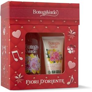 Bottega Verde - Cofanetto Regalo Fiori d'Oriente, con Bagnodoccia 400 ml e Crema Mani 75 ml, Profumo Ylang Ylang e Rosa Damascena, Idea Regalo