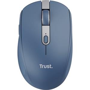 Trust Ozaa Mouse Wireless Bluetooth + 2.4GHz, Senza Fili Silenzioso Compatto, 60% Plastica Riciclata, Bluetooth Ricaricabile per Laptop PC Computer Windows Android Mac - Blu