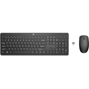 HP 230 Combo Tastiera e Mouse Wireless con Dongle USB-A a 2,4 GHz, Digitazione Silenziosa, Tasti Scelta Rapida e 12 Funzioni, Tastierino Numerico, Mouse a 1600 DPI, Rotella Scorrimento, Nera