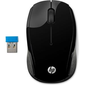 HP 200 Mouse Wireless, Tecnologia LED Rosso, Laser fino a 1000 DPI, 3 Pulsanti, Rotella Scorrimento, Ricevitore USB Wireless 2.4 GHz, Design Pratico e Confortevole, Ambidestro, Nero