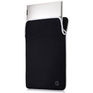 HP Custodia Protettiva Reversibile per Laptop Portatili fino a 15,6 Pollici, Profilo Sottile e Senza Cerniera, Tessuto in Neoprene Disinfettabile e Lavabile in Lavatrice, Colore Nero/Argento