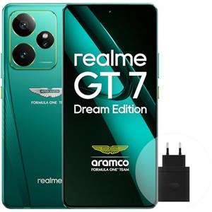 realme GT7 5G Smartphone,16+512GB,Aston Martin Green,Batteria 7000mAh,120W charge,Processore Dimensity 9400e, Fotocamera IMX906 50MP, AI Planner（stock limitato