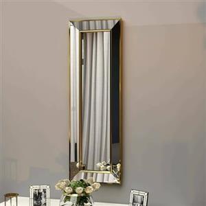 Dmora - Specchio Musca, Specchiera, Articolo d'arredo a muro, Decorazione con specchio, 30x3h90 cm, Oro