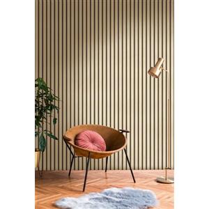 A.S. Création Carta da parati non tessuta con motivo a pannelli con effetto metallizzato 0,53 x 10,05 m - nero oro metallizzato - Carta da parati effetto legno made in Germany - 786272