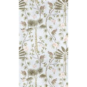 A.S. Création Livingwalls Carta da parati in tessuto non tessuto, motivo scimmie e palme, verde, turchese, 382311, 1,59 x 2,80 m, Made in Germany