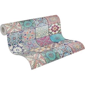 A.S. Création 36205-1 - Carta da parati effetto piastrelle marocchine, 10,05 m x 53 cm, multicolore