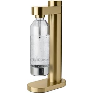 Stelton Brus - Aeratore d'acqua con bottiglia, carbonatore di alta qualità per acqua con CO2 - Forza regolabile - Design scandinavo, ottone spazzolato