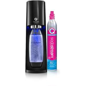 SodaStream E-Terra, Gasatore d'acqua Frizzante Elettrico,1 Bottiglia Pet, Incluso Cilindro Contente Co2, 1 Litro e 1 Alimentatore
