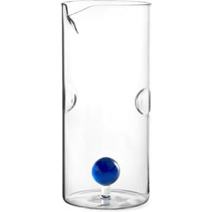 H&H Brocca in Vetro Borosilicato, Sfera Blu in Vetro all'interno, 1.4Lt