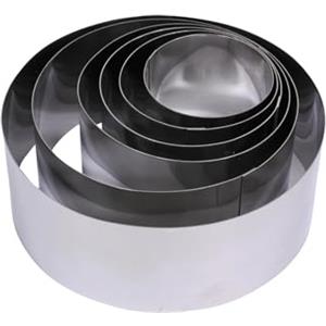 Fackelmann Set da 6 Coppa pasta Professionali, per impiattare e formare verdure, frolla ed impasti, materiale in Acciaio Inossidabile, Dimensioni diametri Ø5/6/7/8/10/12 x 4,5 cm di altezza